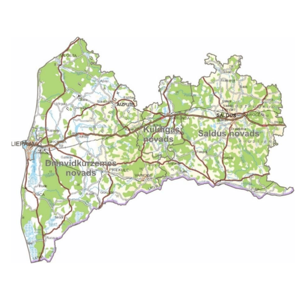 Dienvidkurzemes reģionālais atkritumu apsaimniekošanas plāna karte